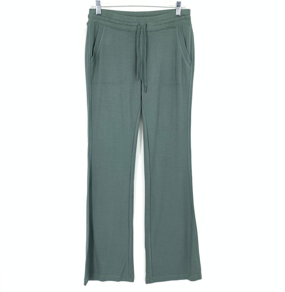 Active Life Flare Leg Pull On Lounge Pants Womens Size Small Green Drawstring